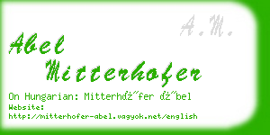 abel mitterhofer business card